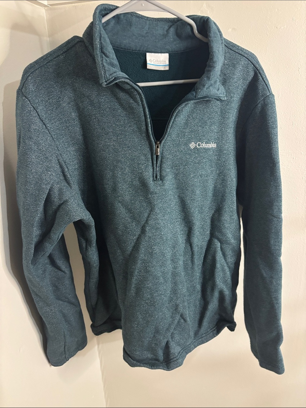 Columbia Men’s Teal Quarter-Zip Fleece Pullover